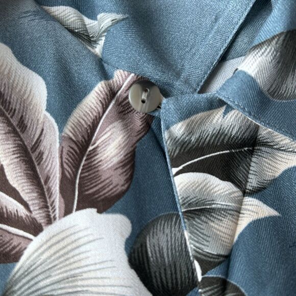 Burma Bibas 100% Silk Hawaiian Aloha Shirt Men’s Sz Lg Tropical Floral Palm Shir - Picture 5 of 14